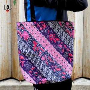 KTJ Batik Series: KTJ Original Black Satin Tote Bag - A