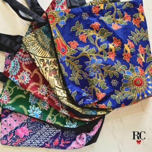 KTJ Batik Series: KTJ Original Black Satin Tote Bag